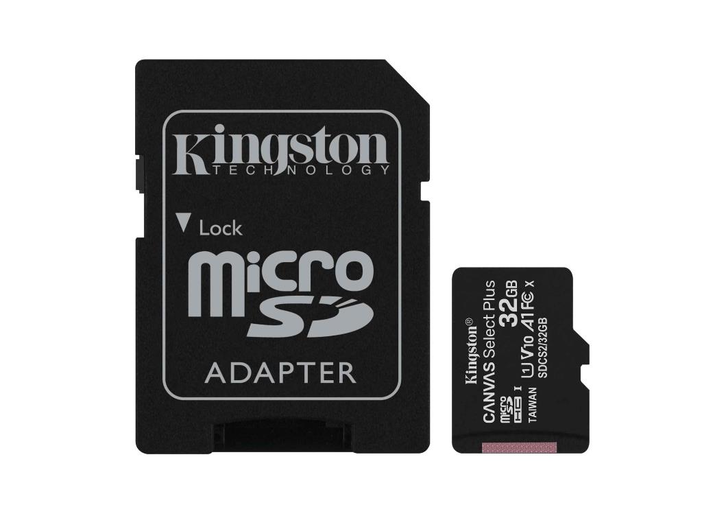 Kingston 128GB microSDXC Canvas Select Plus 100R A1 C10 Card + ADP EAN: 740617298703-3